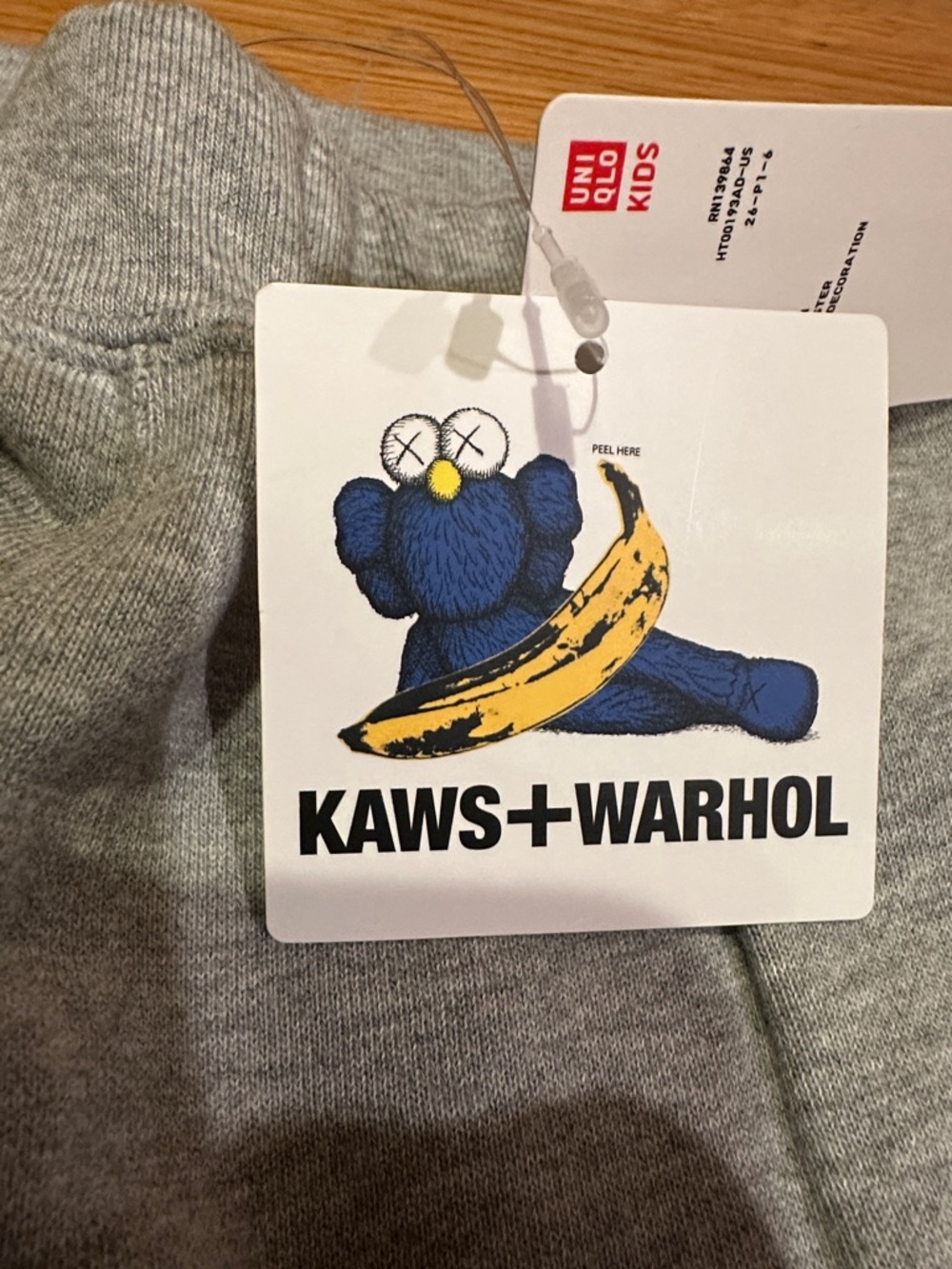 Uniqlo Kaws + Warhol collaboration gray Kids Sweatpants NWT streetwear size 13 - Picture 4 of 14